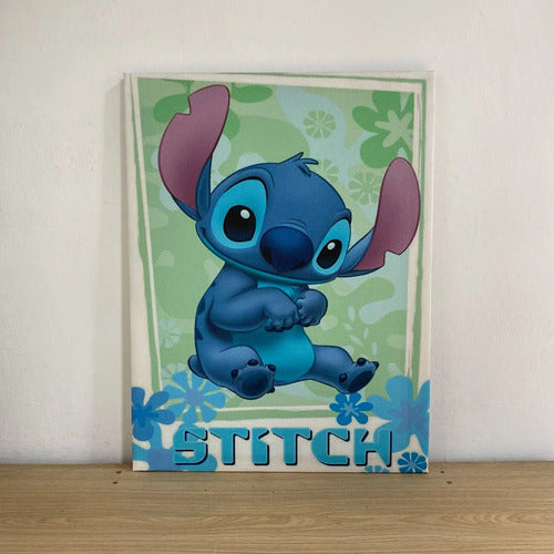 Cuadro Decorativo 30x40 Stitch Verde 1u Stitch Verde