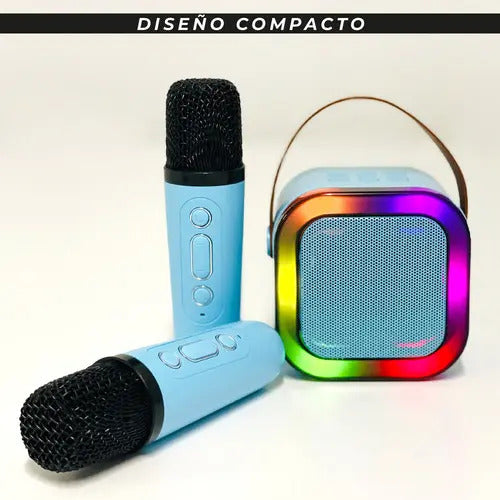 Parlante Karaoke Mti Rgb K12 Portátil 10w Inalámbrico Celeste
