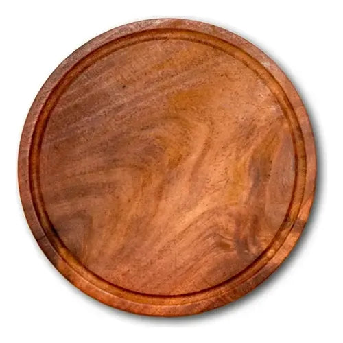 Plato Algarrobo Tabla Para Asado Y Picada De Madera Pizzera Marrón Liso