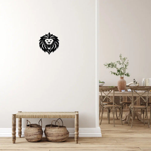 Cuadro Decorativo León Calado Negro 30x30 Cm Negro