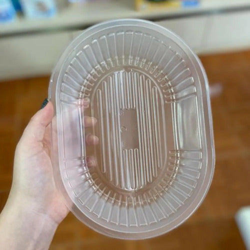 Bandeja Plástica Descartable Am. Plast Apta Microondas 600u Transparente