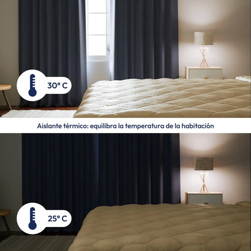 Cortinas Blackout Textil Living 130x210 2 Paños Blanco