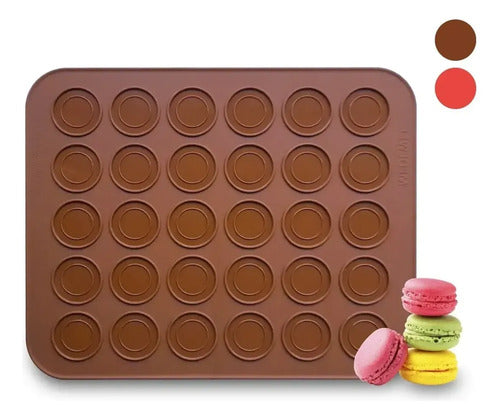 Molde de Silicona para 30 Macarons Antiadherente Marrón · 16010 · foto 01
