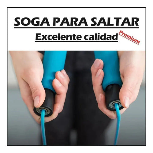 Soga para Saltar con Rulemán Mango Antideslizante Roja · 16724 · foto 07