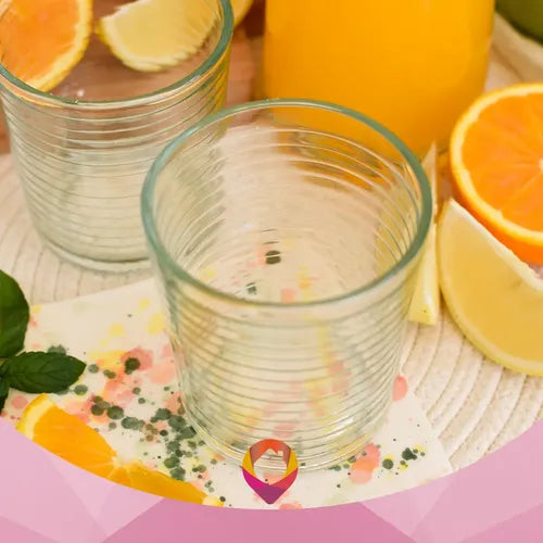Set X 6 Vasos Vidrio Bajo Juliana Jugo Agua 250 Cc Durax