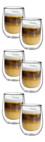 Vaso Vidrio Doble Café Capuccino 200cc S Transparente