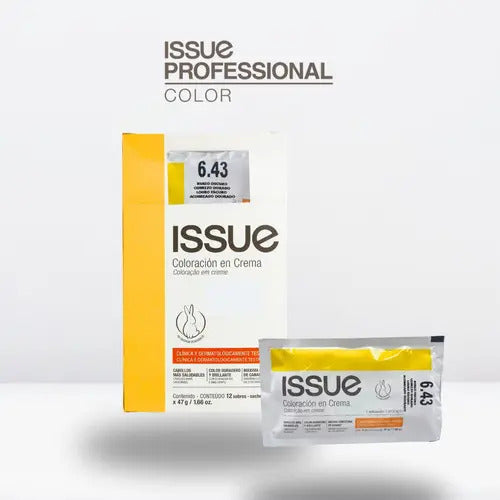 Tinte Capilar En Crema. Issue Baseline. Sachet 47g Tono 6.43 Rubio Oscuro Cobrizo Dorado