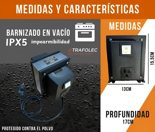 Transformador 220v A 110v Convertidor 2000w Electrico 2kva Negro