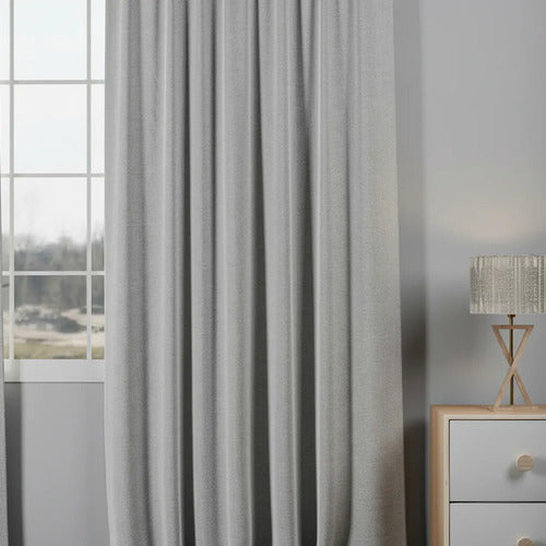 Cortinas Blackout Textil Living 130x210 2 Paños Blanco