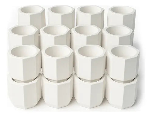 Portavela Cuenco Octogonal De Yeso Para Velas De Cera Soja