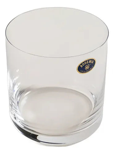 Juego 6 Vasos Cristal Bohemia Whisky Transparente 410ml Elegante