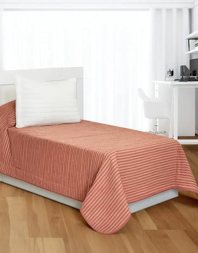 Cubrecama Classic 2 1/2 Plazas Reversible Rosa