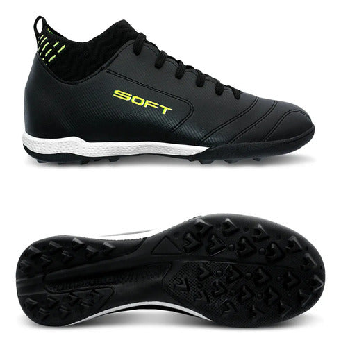 Botines de Fútbol Soft 310 FG/AG Césped Natural y Sintético Negro Talle 38 · 17045 · foto 06
