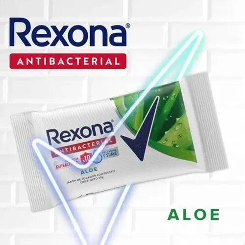 Jabon En Barra Rexona Antibacterial Aloe 3 Un X 90 Gr