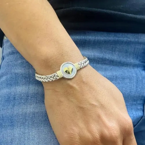 Pulsera Esmeralda Corazón Plata 18.5cm 1