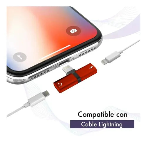 Adaptador 2 En 1 Splitter Carga Audio Para iPad iPhone Premi