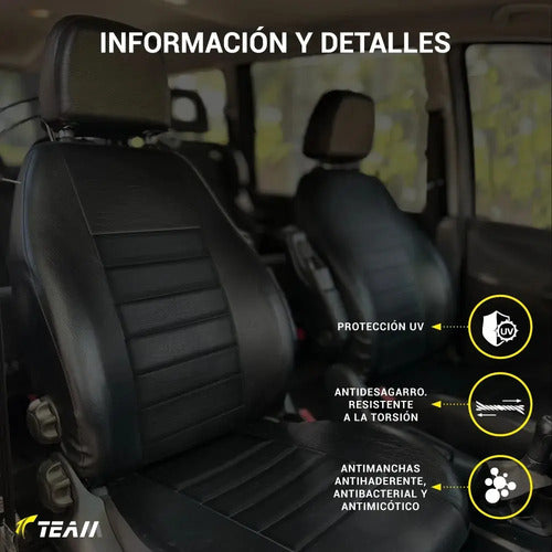 Funda Cubre Asiento Cuero Renault Kangoo 18/ Negro