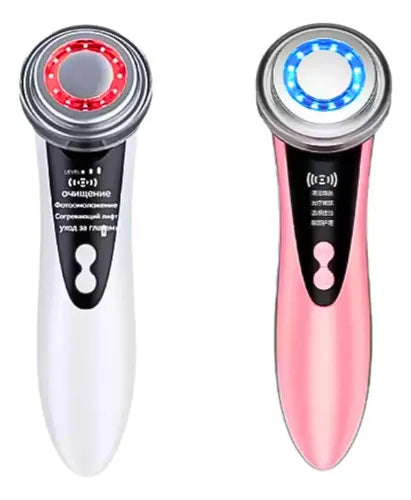 Masajeador Facial Ultrasónico Fototerapia Rejuvenecedor Usb Color Blanco/rosa