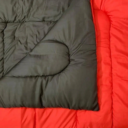 Acolchado Reversible 1 1/2 Plaza 90x190 Cm Twin Rojo Negro