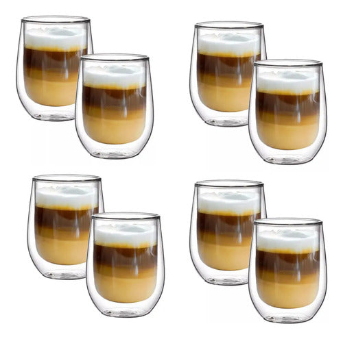 Vaso Vidrio Doble Café Capuccino 200cc S Transparente