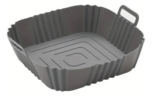 Molde Bandeja Silicona Cuadrado Freidora Negro