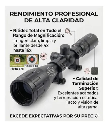 Mira Telescópica Cannon 4-16x50 con Retículo Iluminado y Montaje · 16803 · foto 06