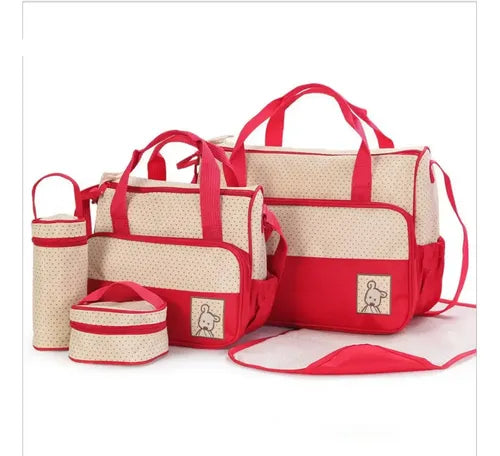 Set Mochila Maternal 5 en 1 con Organizador y Cambiador para Bebé Rojo · 18244 · foto 01