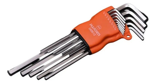 Juego De Llaves Allen 13pzas Pulgada Harden 540613 Largas Naranja