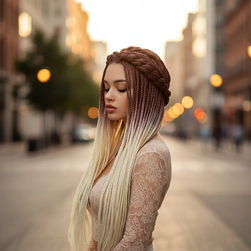 Extensiones Pelo Kanekalon Trenzas Africana B39 Marron Rubio