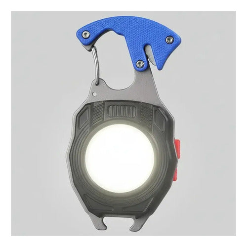 Linterna LED COB Recargable USB con Imán y Gancho Azul · 16726 · foto 01