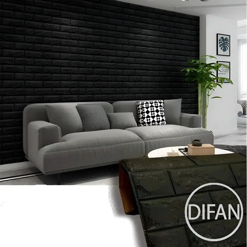 Pared Revestimiento Negro Placa 3d Auto Adhesiva