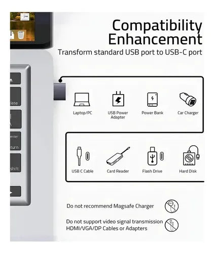 Adaptador USB-C a USB 2.0 Syntech para iPhone y Galaxy Gris · 6438 · foto 04