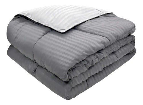 Acolchados 1 Plaza Edredon Twin Gris Rev