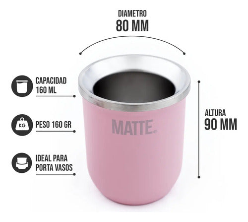 Mate Steel Matte Rosa Liso