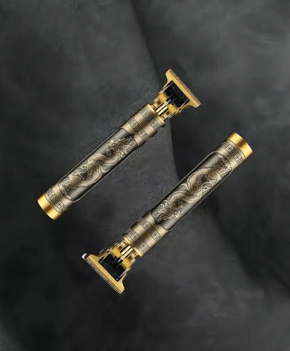 Afeitadora Inalámbrica Vintage T9 Máquina Cortar Pelo Dorado Usb Portátil Dorado Oscuro