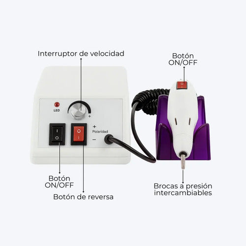 Torno Eléctrico Oryx OM-210 para Manicura y Pedicura Rosa Chicle · 17815 · foto 10
