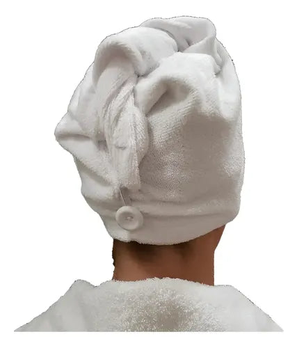 Toalla Turbante Mantra Microfibra Secado Blanco