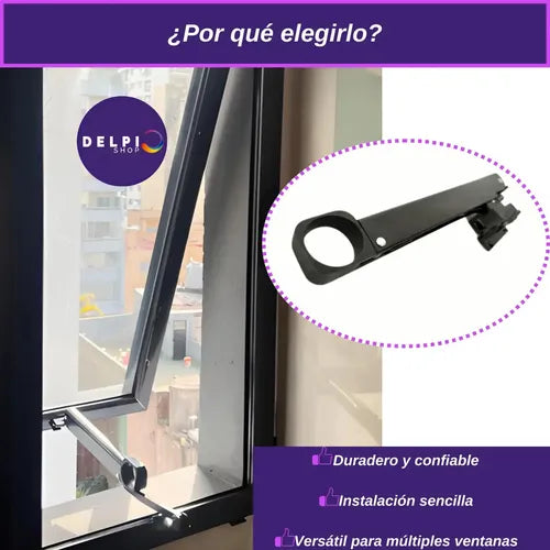 Brazo de Empuje Bronzen para Ventana Proyectante 16cm Modena Negro · 20722 · foto 07