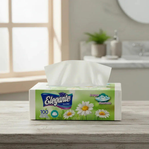 Pañuelos Triple Hoja Descartables Absorbentes Elegante X100u
