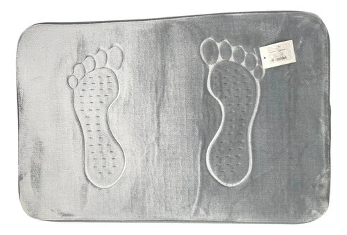 Alfombra Baño Cb Memoria Pies 40x60cm Gris Pies