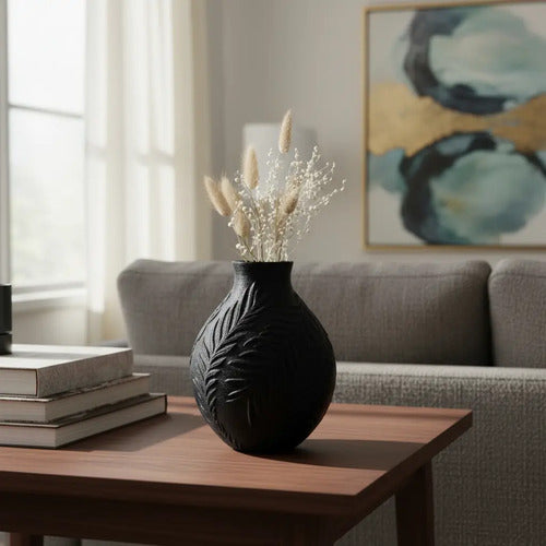 Florero Jarron Hojas Decorativo Nórdico
