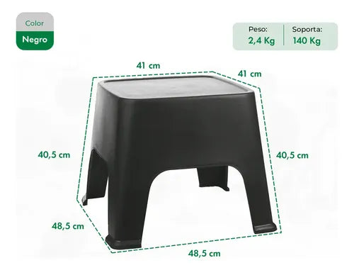 Sillon Plastico Skarpo Exterior Jardin Apilable X2 + Mesa Ratona Sunset Color Negro Gardenlife