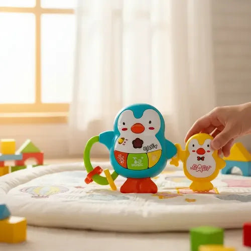 Sonajero Musical Bebé Diseño Mamá Pingüino Agua · 18104 · foto 03