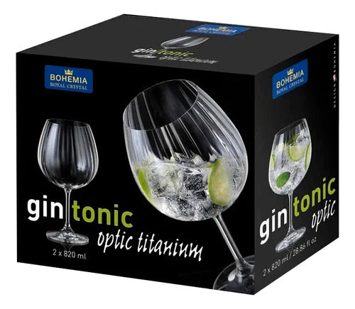 Copa Copon Cristal Bohemia Gin Tonic Optica 820ml Set X2