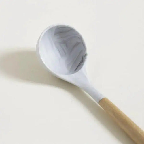 Pala Cucharón Repostería Silicona Mármol Mango Bambú En Tu Casa