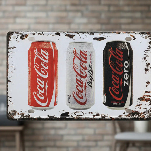 Chapa Patente Decorativa Vintage Cartel 30x15 Coca Cola