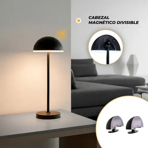 Velador Practiled Aplique Metal 3 Tonos Led Usb-c Dimerizable Negro
