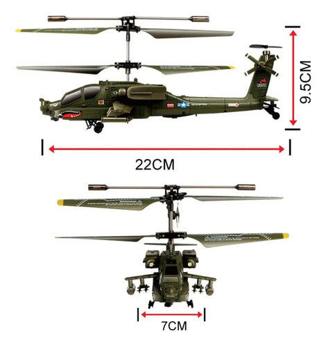 Helicóptero a Control Remoto Syma S109G Apache 3 Canales Verde Oscuro · 16808 · foto 03