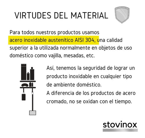 Toallero Acero Inoxidable Barral 30 Cm Autoadhesivo Baño