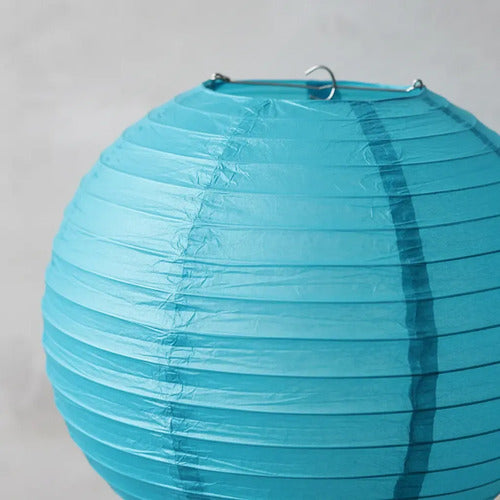 Farol China Papel 14cm Pack De 5 Unidades Vario Colores Deco Turquesa Liso